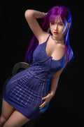 165cm/5ft5 D-cup Chinese Purple Hair Full Silicone Sex Doll - #644
