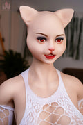 4ft7/142cm E Cup Big Booty Silicone Head ROS Cat Girl Sex Doll – Cattie