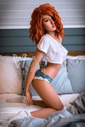 US In Stock - 157cm Megan B-Cup Redhead TPE Sex Doll with #162 Head